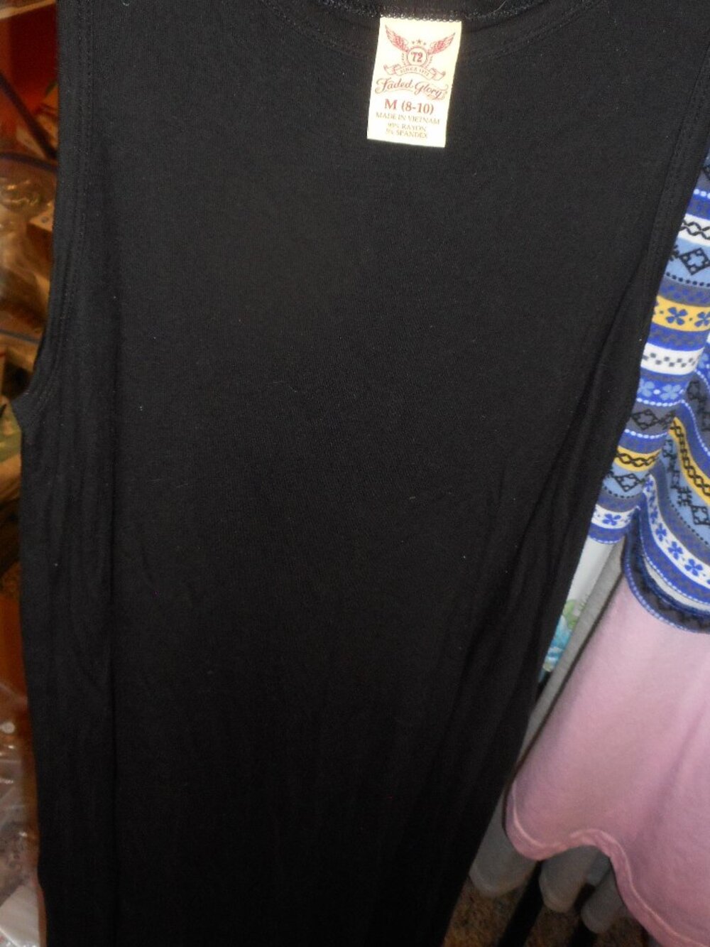 FADED GLORY - WOMEN'S MINI DRESS, SLEEVELESS, BLACK, SIZE M (8-10)